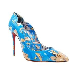 Christian Louboutin Hot Chick Patent Leather Odyssey Blue 100MM 39.5IT 9.5US